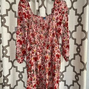 Old Navy Pink Floral Long Sleeve Dress